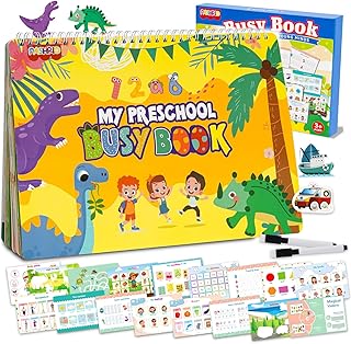 NASHRIO Montessori 24 Themes Busy Book for Toddlers 3-5, Engaging Preschool Learning Activities for Home School Travel – Educational Toy for 3-6 Year Old Boys & Girls