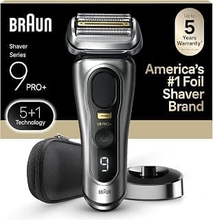 Braun Series 9 PRO+ Electric Razor for Men, 5 Pro Shave Elements & Precision Long Hair Trimmer, 6in1 SmartCare Center, Wet & Dry Electric Shaver for Smooth Skin with 60min Battery Runtime, 9517s