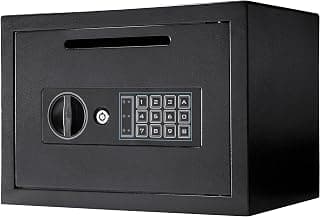 Barska Digital Depository Safe – 0.57 Cu. Ft Front-Load Drop Box for Cash, Money & Mail, Multi-User PIN Code Lock, Steel Construction, Anti-Pry Hinges, Backup Keys, Ideal for Business or Office