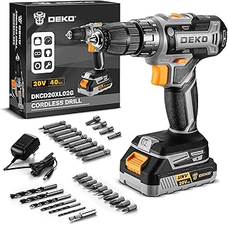 _SKIP_Power Drill Cordless: DEKOPRO Cordless Drill 20V Electric Power Drills Set Tool Drills Cord-less Set with Battery and Charger