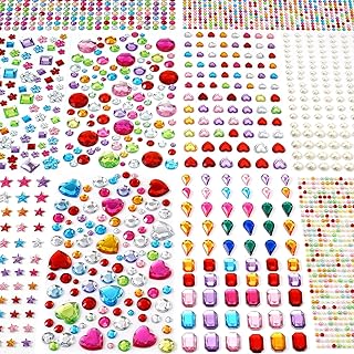 MYDBUYSOME 2774pcs Gem Stickers Jewels for Crafts, Self Adhesive Rhinestone Jewel Stick on Gems, Acrylic Bling Heart Stickers, Craft Supplies for Kids