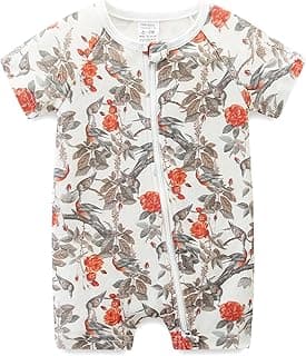 Gender Neutral Baby Clothes Cotton Short Sleeve Pants Double Zipper Footless Coming Home Outfit Boy Girl