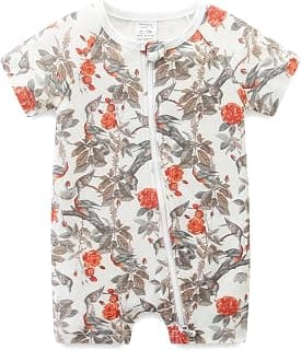 Gender Neutral Baby Clothes Cotton Short Sleeve Pants Double Zipper Footless Coming Home Outfit Boy Girl