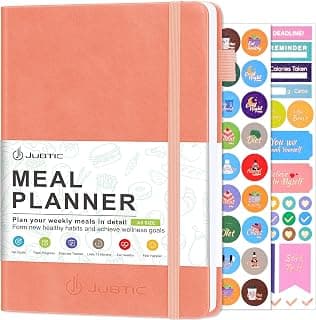 Weekly Meal Planner Notebook, Daily Meal Prep Journal with Shopping and Grocery Lists for Food Planning Menu Planning Healthy Diet or Weight Loss Tracking, Last 1 Year,Undated, A5, Pink | Food Journal, Shopping and Grocery Lists, Healthy Diet Planner, Weight Loss Tracking, Habit Tracker, Last 1 Year, Pink