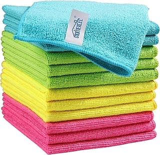 Reusable, Lint Free, Scratch-Free and Highly Absorbent Towels for Kitchen, Window and Glass, Cars (Green/Blue/Yellow/Pink)