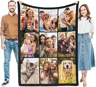 Custom Blankets with Photos, Birthday Gifts for Women Men Girlfriend Boyfriend, Personalized Blanket, Customized Blanket, Customizable Picture Blankets, Mothers Fathers Day Blanket Gift For Mom Dad