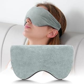 Cooling and Soft Reversible; Gentle Pressure Comfort; Heavy Blindfold for Airplane Travel, Nap, Meditation; Microwave; Grey