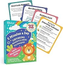 Mindfulness Cards for Kids - Social Emotional Learning Tools, Coping Skills, Self-Regulation Flash Cards, Therapy Resources, Preschool, Special Needs, ADHD, Autism, Counseling Supplies, Learning Game