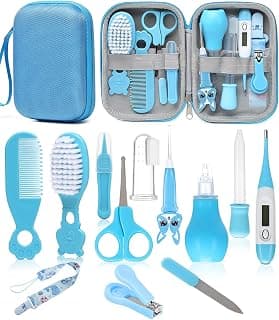 YASEW Baby Grooming Kit, Newborn Care Essentials, Baby Shower Gift | Nail, Hair, Nasal and Temperature Care Tools, Home and Travel Ready, For First-Time Parents