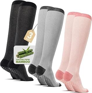 SONORAN Compression Socks for Pregnant Women (2/3 Pairs) 15-20 mmHg Bamboo Viscose Non-slip Sock for Nurses Pregnancy