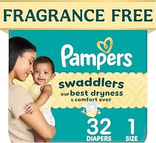 Swaddlers Diapers, Size 1 (8-14 lbs), 32 Count, Fragrance Free, Hypoallergenic, Absorbent, Pediatrician Recommended, Skin Safe