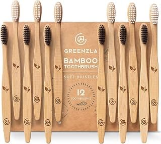 Bamboo Toothbrushes for Adults – 12 Pack Wooden Toothbrush Set with Charcoal-Infused Soft Bristles, Natural Oral Care for Daily Use | Organic, BPA-free & compostable | Biodegradable | Lasts 6 months | Gentle on sensitive gums