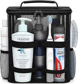 Dorm Room Essentials for Guys Girls, Quick Dry Mesh Shower Caddy Portable | Large Capacity Toiletry Bag with Hanging Hook, Travel Beach Camping Cruise Ship Essentials, Birthday Gifts for Women Man