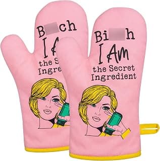 Miracu Oven Mitt, Funny Kitchen Cooking Oven Mitts, Pink Kitchen Accessories, Baker Stuff, Baking Gifts for Women, House Warming Gifts New Home Mothers Day Birthday Housewarming Present for Women Mom