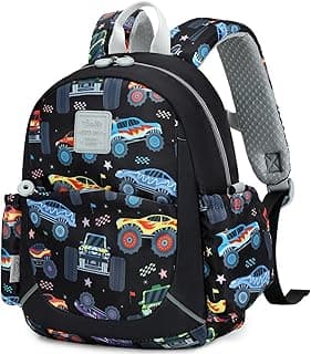 Toddler Backpack for Boys Girls 2-4, 12" H Kids Backpacks for Kindergarten Preschool, Small Bookbag for Daycare Travel (Black, 12''- Not fit A4 folder)
