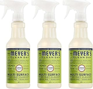 MRS. MEYER'S CLEAN DAY Cleaner Spray, Lemon Verbena, 16 fl oz, 3 Pack | Removes Dirt and Freshens Surfaces, Multi-Surface, Everyday Use, All-Purpose Cleaner, Cruelty Free, Made with Essential Oils