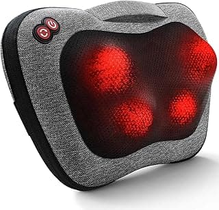 VIKTOR JURGEN Shiatsu Back Massager with Heat – Deep Tissue Massage for Neck, Shoulder, Back Pain Relief, Electric Kneading 3D Massage Pillow, Christmas for Men Women Dad Wife Mom Gifts (NOT Cordless)