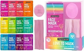 Clear and hydrate skin, skin care kit with clay mask for face, self care kit, bonus headband and skin buffer