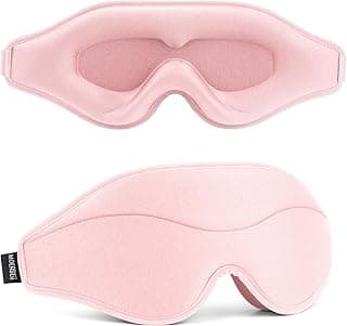 Sleep Mask - Total Blackout 3D Sleeping Mask, Super Lightweight & Silky Soft Eye Mask for Sleeping, Fully Adjustable Fit for Home, Office, Traveling, Meditation, Yoga, Pink, Mothers Day Gifts