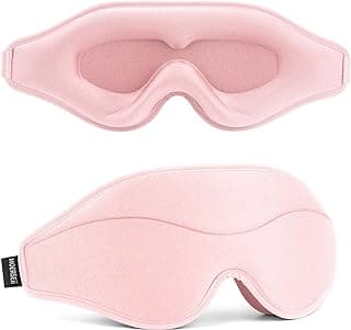 Sleep Mask - Total Blackout 3D Sleeping Mask, Super Lightweight & Silky Soft Eye Mask for Sleeping, Fully Adjustable Fit for Home, Office, Traveling, Meditation, Yoga, Pink, Mothers Day Gifts
