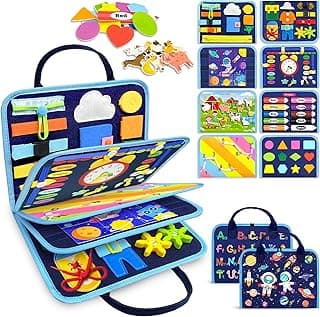 Gojmzo Busy Board Montessori Toys for Toddler Boy Birthday Gifts, Busy Book Sensory Toys for Toddlers, Learning Educational Toddler Travel Activities