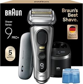 Braun Series 9 PRO+ 9577cc Electric Razor for Men, 5 Pro Shave Elements & Precision Long Hair Trimmer, 6in1 SmartCare Center, PowerCase for Mobile Charging, Wet & Dry, 60min Battery Runtime