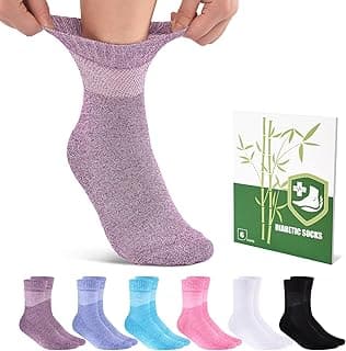 6 Pairs, 50% bamboo-derived viscose with a seamless toe and loose cushioned fit; breathable everyday comfort
