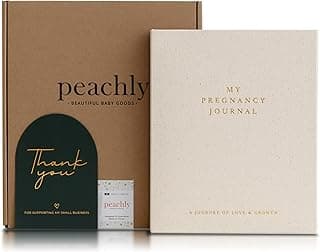 Peachly Pregnancy Journal - Linen Pregnancy Book to Capture Every Milestone - Pregnancy Must Haves - Baby Book Keepsake Pregnancy Journals For First Time Moms and Experienced Moms