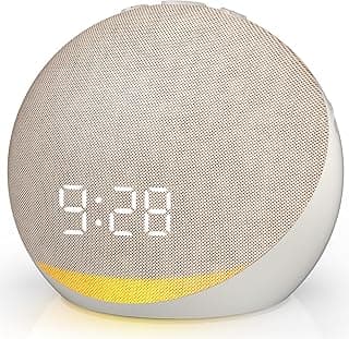 Sound Machine Alarm Clock for Bedroom: 25 Natural Sleep Sounds | White Noise Machine for Adults Kids Baby - Gentle Wake Up Alarm with Bluetooth Speaker - Putty
