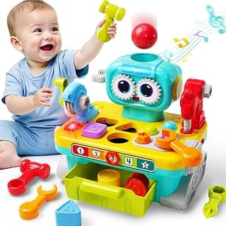 Infant Shape Sorter Activity, Kid Pounding Game, Toddler Learning Toy, 1st Birthday Gift 12 18 24 Month Girl Age One 1 2 3 Yr
