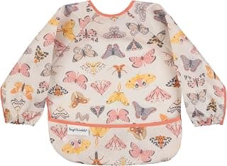 Tiny Twinkle Long Sleeve Bib for Babies & Toddlers | Waterproof Smock Bib for Eating | Machine Washable & Mess-Proof Feeding Essentials | Newborn Shower Gift (Flutter, 6–24M)
