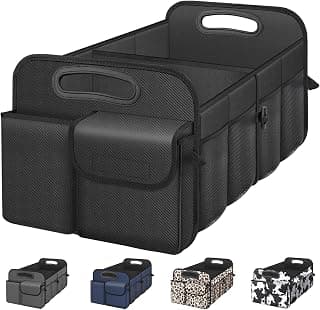 Large Capacity Waterproof Car Organization, Car Accessories for Women & Men, Tools, 600D Oxford,Black,2 Compartments