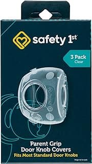 Safety 1st Parent Grip Door Knob Covers 3 Pack, Crystal Clear