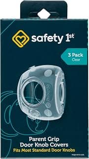Safety 1st Parent Grip Door Knob Covers 3 Pack, Crystal Clear