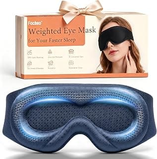 Weighted Eye Mask for Sleeping, 100% Blackout Sleep Mask for Women and Men | Deep 3D Contoured for Lash Extensions, Zero Eye Pressure, Memory Foam, Adjustable Strap for Airplane Travel and Meditation