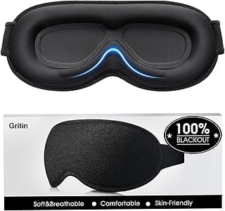 Ergonomic Design 3D Cutout Eye Movement and Eyelash Friendly Night Blindfold, Ultra Soft Comfortable for Sleeping