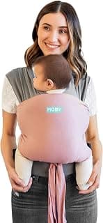 Moby Baby Wrap Carrier Easy-Wrap for Newborns to Toddlers (8-33lbs), Infant Sling Carrier, Lightweight & Hands Free Design for Mom and Dad, Adjustable for All Body Types (Charcoal/Dusty Rose)