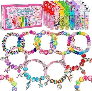 leitait 24 Pack Bracelet Wands,Charm Bracelet Jewelry Making Kit,Arts Crafts for Kids,Unicorn Party Favors Supplies,Goodie Bags Stuffers,Classroom Prizes,Birthday Gifts for Girls Ages 4-8 Years Old