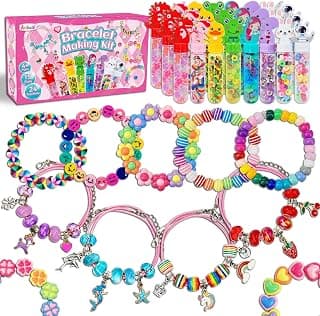 leitait 24 Pack Bracelet Wands,Charm Bracelet Jewelry Making Kit,Arts Crafts for Kids,Unicorn Party Favors Supplies,Goodie Bags Stuffers,Classroom Prizes,Birthday Gifts for Girls Ages 4-8 Years Old