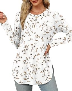 Long Sleeve Shirts for Women Crewneck Basic Tunic Tops Loose Fit Dressy Early Fall Fashion Clothes 2026