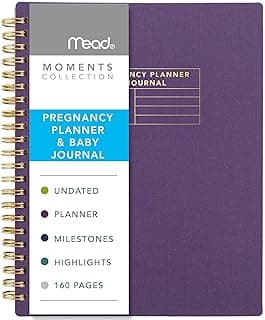 Mead Moments Pregnancy Planner and Baby Journal, 5-1/2" x 7-7/8", 160 Pages, Flexible Cover, Purple (XC0077F)