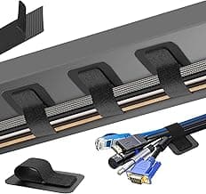 Reusable, No Residue Left, Adjustable Hook and Loop Cable Ties, Wire Hider Under Table, Home Office Essentials