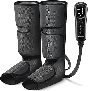Nekteck Leg Compression Massager for Circulation and Relaxation | FSA Eligible HSA Foot and Calf Massage, 2 Modes, 3 Intensities, 20 Mins Auto-Off, Hand-held Controller, Adjustable Leg Wraps