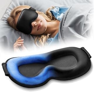 3D Cooling Gel Weighted Eye Mask for Sleeping, 100% Blackout Sleep Mask | FSA Eligible Items HSA, 6oz Gel-Weighted, No Eye Pressure, Cold Relief for Puffy Eyes, Migraines, After Surgery & Travel Gift