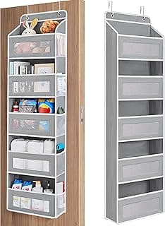 Anti-Tilt Design, 44 lb Load Capacity, Hanging Door Organizer with 5 Large Capacity Pockets, Behind Door Storage for Nursery