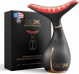 Price Drop: GLO24K Red Light Face & Neck Beauty Device – 3-in-1 Facial Massager Tool with LED & Vibration for Skin Revitalization and Neck Firming