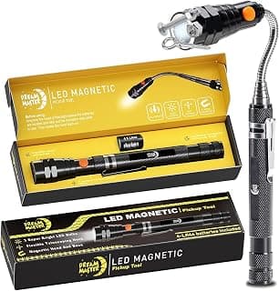 Magnetic Pickup Tool Telescoping Magnet Flashlight, Gifts for Men, Black | Dad Gifts Idea & Gifts for Him, Dad, Husband, Father, Women, Him, Teen Boys, Mechanic, Boyfriend