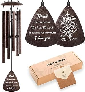 Gifts for Mom from Daughter Son, 32" Bronze Wind Chimes, Best Mom Ever Gift for Mama Mother in Law
