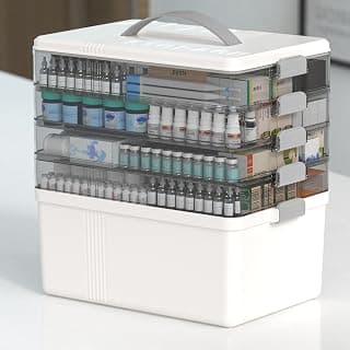 Removable Tray Organize for Medication and First Aid Supplies for Family, Home, Travel | Nail & Craft Supply Box