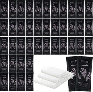 200 White Towel Services,Refreshment Pre Moistened Towels Lavender Scent for Travel Sport Party Spa Dentist Hotel 8.7" x 8.7"